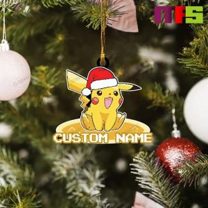 Christmas Hat Pikachu Pokemon Christmas Tree Decorations 2023 Unique Custom Name Xmas Ornament