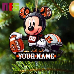 Cincinnati Bengals NFL Mickey Disney Christmas Tree Decorations Unique Custom Name Xmas Ornament