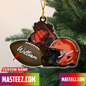 Cleveland Browns NFL Custom Name Rugby Ball Helmet Custom Shape Christmas Ornament