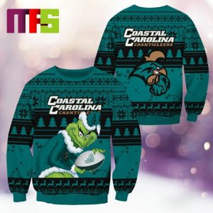 Coastal Carolina Chanticleers NCAA Grinch Funny Best For Holiday Christmas Ugly Sweater