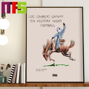 Cowboys Wins Against Chargers On MNF Bad Bunny Album Cover Parody Home Decor Poster Canvas