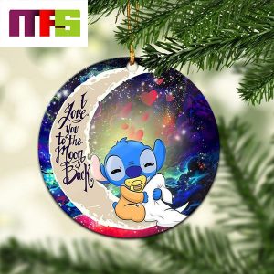 Cute Baby Stitch I Love You To The Moon And Back Christmas Tree Decorations 2023 Xmas Ornament