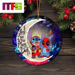 Cute Deadpool And Stitch I Love You To The Moon And Back Christmas Tree Decorations 2023 Xmas Ornament