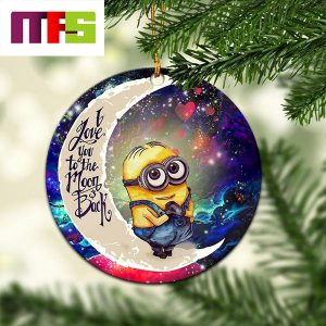 Cute Minion I Love You To The Moon And Back Christmas Tree Decorations 2023 Xmas Ornament
