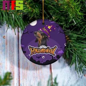 Dachshund Little Witch Happy Halloween Christmas Tree Decorations 2023 Unique Xmas Ornament