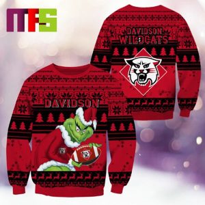 Davidson Wildcats NCAA Grinch Funny Best For Holiday Christmas Ugly Sweater