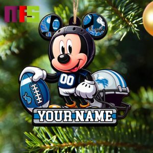 Detroit Lions NFL Mickey Disney Christmas Tree Decorations Unique Custom Name Xmas Ornament
