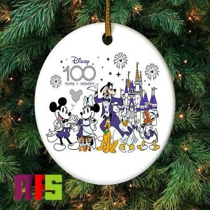 Disney 100 Years Of Wonder White Background Christmas Tree Decorations 2023 Xmas Ornament