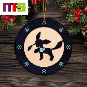 Eevee Glaceon Evolution Pokemon  Christmas Tree Decorations 2023 Unique Ceramic Xmas Ornament