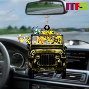 Electric Type Pokemon Drive Jeep Christmas Tree Decorations 2023 Unique Custom Shape Xmas Ornament