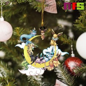 Evolution Eevee Pokemon Christmas Tree Decorations 2023 Unique Custom Shape Xmas Ornament