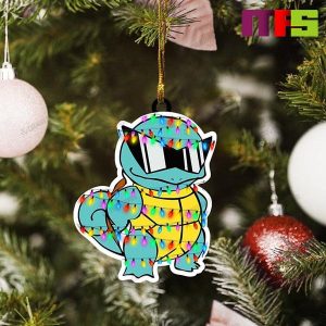 Fairy Lights Pokemon Sunglasses Squirtle Christmas Tree Decorations 2023 Unique Custom Shape Xmas Ornament