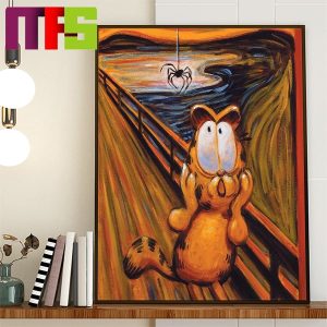 Garfield Inspired By The Scream Home Decor Poster Canvas