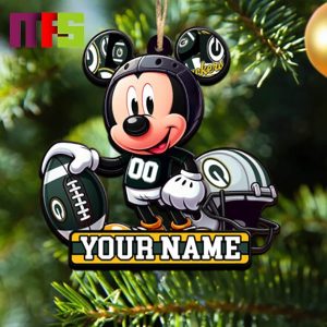 Green Bay Packers NFL Mickey Disney Christmas Tree Decorations Unique Custom Name Xmas Ornament