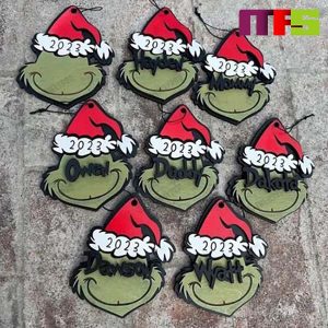 Grinch Face Christmas Tree Decorations 2023 Unique Ceramic Custom Name Xmas Ornament