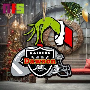 Grinch Hand Stole Las Vegas Raiders NFL Christmas Tree Decorations Unique Personalized Xmas Ornament