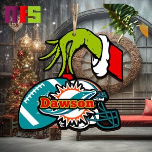 Grinch Hand Stole Miami Dolphins NFL Christmas Tree Decorations Unique Personalized Xmas Ornament