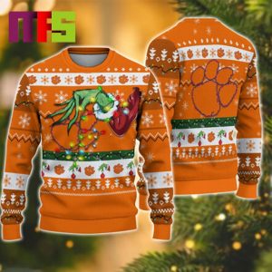 Grinch Stole Clemson Tigers NCAA Funny Best For Holiday Christmas Ugly Sweater