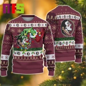 Grinch Stole Florida State Seminoles NCAA Funny Best For Holiday Christmas Ugly Sweater