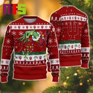 Grinch Stole Indiana Hoosiers NCAA Funny Best For Holiday Christmas Ugly Sweater