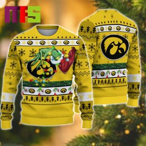 Grinch Stole Iowa Hawkeyes NCAA Funny Best For Holiday Christmas Ugly Sweater