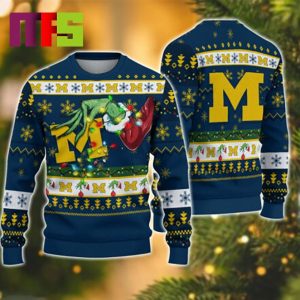 Grinch Stole Michigan Wolverines NCAA Funny Best For Holiday Christmas Ugly Sweater