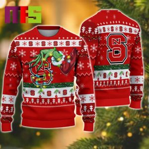 Grinch Stole NC State Wolfpack NCAA Funny Best For Holiday Christmas Ugly Sweater