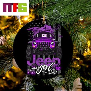Halloween Purple Jeep Christmas Tree Decorations 2023 Circle Unique Xmas Ornament