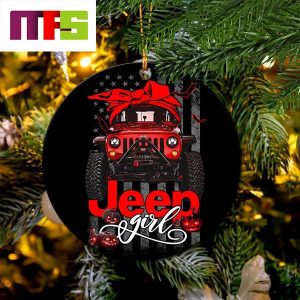 Halloween Red Jeep Christmas Tree Decorations 2023 Circle Unique Xmas Ornament