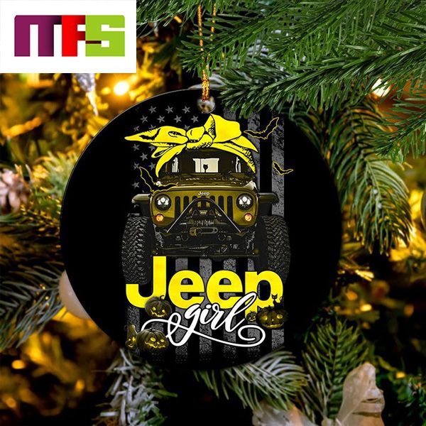 Halloween Yellow Jeep Christmas Tree Decorations 2023 Circle Unique Xmas  Ornament - Masteez