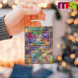 Hologram 3D Mew Pokemon Card Christmas Tree Decorations 2023 Unique Xmas Ornament