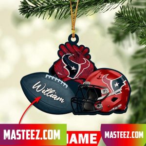 Houston Texans Custom NFL Custom Name Rugby Ball Helmet Custom Shape Christmas Ornament