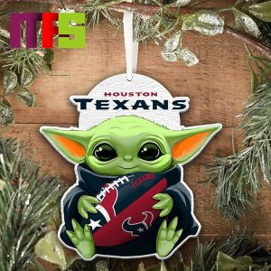 Houston Texans NFL Baby Yoda Star Wars Christmas Tree Decorations Unique Custom Shape Xmas Ornament