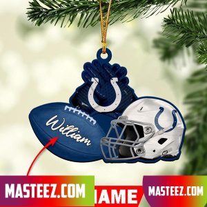 Indianapolis Colts NFL Custom Name Rugby Ball Helmet Custom Shape Christmas Ornament