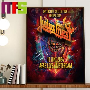 Judas Priest Invincible Shield Tour Europe 2024 Amsterdam AFAS Live On June 10th Home Decor Poster Canvas