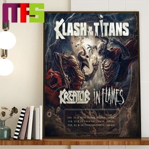 Kreator In Flames Klash Of The Titans Japan In January February 2024 Home Decor Poster Canvas