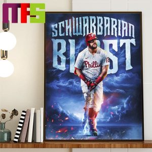 Kyle Schwarber The Schwarbarian Blasts Another NLCS Home Run Home Decor Poster Canvas