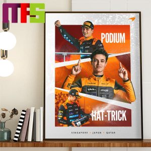 Lando Norris Three Podiums In A Row F1 Home Decor Poster Canvas