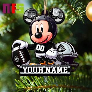 Las Vegas Raiders NFL Mickey Disney Christmas Tree Decorations Unique Custom Name Xmas Ornament