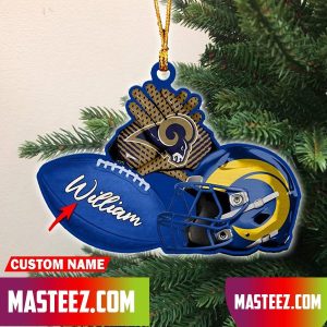 Los Angeles Rams NFL Custom Name Rugby Ball Helmet Custom Shape Christmas Ornament