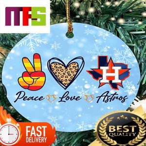 MLB Peace Love And Houston Astros World Series Custom 2023 Christmas Ornaments