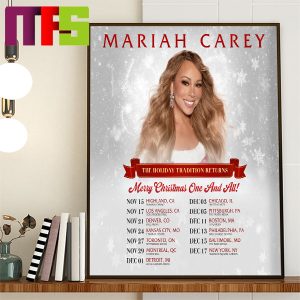 Mariah Carey Merry Christmas One And All Tour Home Decor Poster Canvas