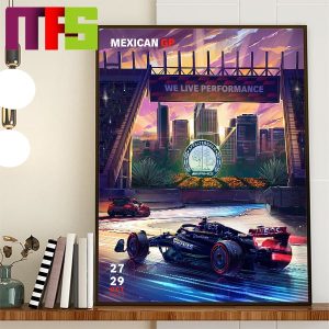 Mercedes AMG Petronas F1 Team At Mexican GP Home Decor Poster Canvas