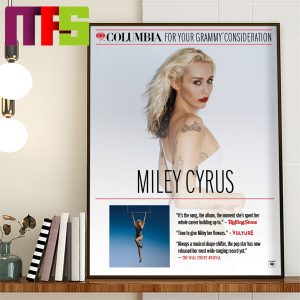 Miley Cyrus For Consideration Banner For The 2024 Grammys Home Decor Poster Canvas