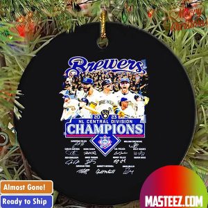 Milwaukee Brewers NL Central Division Champions 2023 All Signatures Christmas Tree Decorations Xmas Ornament