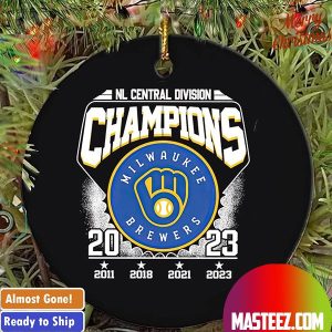 Milwaukee Brewers NL Central Division Champions 2023 Christmas Tree Decorations Xmas Ornament