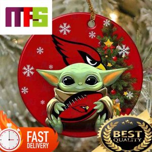 NFL Arizona Cardinals With Baby Yoda Funny Custom Christmas Tree Ornaments 2023