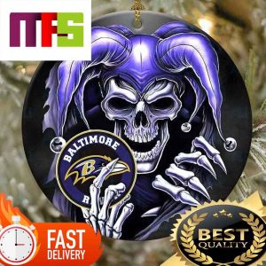 NFL Baltimore Ravens With Skull Joker Aluminum Color Christmas Tree Ornaments 2023