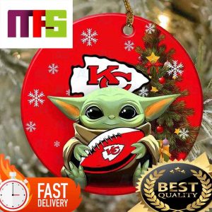 NFL Kansas City Chiefs With Baby Yoda Funny Custom Christmas Tree Ornaments 2023