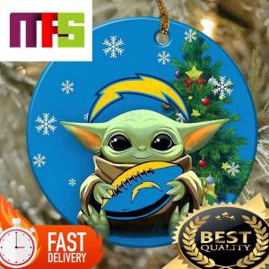 NFL Los Angeles Chargers With Baby Yoda Funny Custom Christmas Tree Ornaments 2023